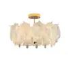 Luminária de teto minimalista Bauhaus para quarto, luminária de iluminação para ambiente de luxo francês de alta qualidade com pétalas de vidro de espectro total para proteção ocular