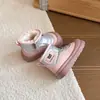Botas de Nieve para Niñas 2026 Invierno Resistentes al Frío Botas de Algodón para Niños Invierno Versátiles de Moda Elegantes Botas de Algodón de Princesa para Niños Mayores