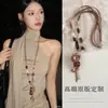 Collar Largo con Colgante de Flor Estilo Bohemio Retro para Mujer, Nuevo Estilo Étnico Chino, Cadena de Suéter de Alta Gama