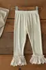 Pantalones Largos Lisos con Abertura para el Pie, Encaje, Estilo INS Primavera/Otoño para Bebés Niñas, Pantalones Base para Princesas al Aire Libre