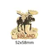 Imán de Refrigerador Reno Aurora Boreal Bosque Campo de Nieve Animal Auspicioso Insignia Metálica Broche Círculo Polar Ártico Cultural Creativo Personalización