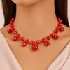 Collar de perlas blancas para mujer, estilo vintage francés, lujo ligero, sensación de alta gama, cadena corta para clavícula, gargantilla elegante, accesorio de regalo de cumpleaños