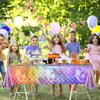 Nuevo mantel desechable de sirena láser de Amazon para fiestas de cumpleaños, bodas, discotecas y festividades.