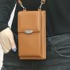 Estilo Coreano Nuevo Bolso para Teléfono Móvil Billetera de Mujer PU Monedero Largo Multifuncional Mini Bolso Bolso de Hombro Bolso Cruzado