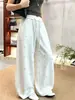 Pantalones de pierna ancha con pedrería de arroz pegajoso para mujer, novedad Otoño/Invierno, de cintura alta, adelgazantes, de cachemira, de moda, con cordón de dibujos animados, holgados, casuales