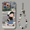Capa para Celular Maruko Apple 16Promax Iphone15 com Cordão 13 Fofa 12 Elegante 14 Capa Macia