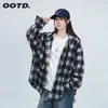 Chamarra Camisa con Capucha a Cuadros Estilo Hong Kong para Mujer Otoño 2025 Nueva Holgada Estilo Perezoso de Longitud Media Tops Casuales