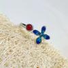 Anillo de nudo lila simple colorido para mujer estilo chino estilo antiguo Burning Blue rojo del sur retro cloisonné anillo abierto