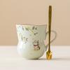 Taza de Té de Cerámica Gatito Osmanthus Taza de Agua Ceniza de Hierba de Oficina Hogar Damas Hogar Taza de Alto Valor