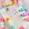 Estrella Fugaz Persona Pluma Fluorescente Alta Apariencia Marcador de Llaves Mini Portátil Set Papelería Lápices de Colores Lindos para Dibujar