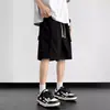 Shorts Cargo de Verano de Moda para Hombre Estilo Americano Delgados Sueltos de Cinco Puntos Color Sólido Casual Pierna Recta Algodón Puro Pantalones Deportivos