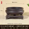 Queimador de Incenso Premium de Três Pernas, Vaso para Bonsai, Vaso para Suculentas e Calamus, Bonsai de Tronco Velho Dourado em Forma de Bala, Vaso de Flor de Areia Roxa Imitação de Resina de Bambu Nuvem