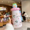 Termo de Alta Apariencia para Niñas, Vaso Especial con Popote para Estudiantes para la Escuela, Botella de Agua Portátil, Nuevo Regalo para Niños