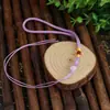 Contas de jade de mão com cordões penduráveis, pontas de cordão em fatia de jade, nó chinês DIY, sachês em estoque, ornamentos de jade e cordões decorativos para pendurar