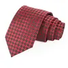 Gravata Masculina Bordado Jacquard Gravata Vermelha Gravata Masculina de Alta Qualidade Amarrada à Mão Traje Formal Fabricante Personalizado Estoque Pronto Atacado