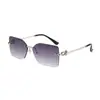 Gafas de sol cuadradas sin montura de estilo europeo y americano de moda para mujer, Moda de lujo de alta gama, Versátiles, Populares gafas de sol de estilo urbano con protección solar