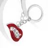 Estilo Europeu e Americano Mais Vendido Novo Criativo Lábios Vermelhos Grandes Chaveiro de Strass para Bolsa Pingente de Metal Versátil Presente