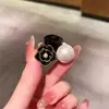 Presilha Pequena de Cabelo Camélia Pérola Negra para Mulheres, Organizador de Franja e Fios Soltos, Grampo Lateral, Acessório de Cabelo