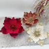 Decoraciones Navideñas Flores Artificiales Flores Navideñas Tela de Alta Gama Polvo Adhesivo Lentejuelas Flores de Magnolia Artificiales Flores Decorativas Navideñas
