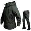 Traje de Montanhismo Softshell Impermeável Macio com Forro de Lã para Outono e Inverno, Roupa de Trabalho Quente para Exterior, Roupa de Trabalho Tática Resistente à Sujeira