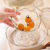 Cesta de frutas transparente para sala de estar, gato, cocina, plato de fruta de vidrio rojo de red, tazón de postre moderno simple de alto valor para el hogar