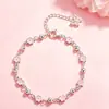 Pulseira Flor de Pessegueiro: Luxo Leve, Sensação de Alto Padrão, Moderno e Exquisito, Estilo Flor de Pessegueiro Rosa, Joia de Mão Versátil e Simples para Mulheres