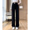 Pantalones anchos de chenilla de 145 cm de alto para mujer, pantalones casuales rectos de pana con forro polar de otoño e invierno de 150