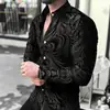 2026 Camisa Casual para Hombre Tallas Grandes Estilo de Negocios Simple Estampado Degradado Camisa Casual Transfronteriza Ropa para Hombre