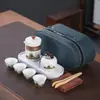Set Navideño Personalizado, Juego de Té Tetera Retro Rima Antigua Qingshan, Juego de Preparación de Té de Lujo Ligero con Bandeja de Té, Regalo para Empresas al por Mayor