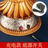 Suporte de Lâmpada de Manteiga Eletrônica Xizang Lâmpada LED Plug-in Recarregável Lâmpada de Buda Doméstica Lâmpada de Oferenda Oito Símbolos Auspiciosos Suporte de Vela para Lâmpada de Buda