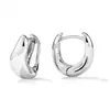 Aretes de Plata de Ley S925 Minimalistas de Moda para Mujer, Diseño Geométrico de Ola, Pendientes Versátiles de Alta Gama, Populares en Europa y América