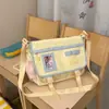 Bolsa transversal color block minimalista estilo coreano: grande capacidade, moderno, leve, versátil e adequado para estudantes, para ir ao trabalho e carregar livros extras