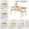 Juego de mesa y sillas nórdicas para uso doméstico, económico para apartamentos pequeños, apto para 4-6 personas, mesa de comedor simple para casa de alquiler comercial