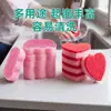 Esponja Esfoliante Coração Rosa Dupla Face Efeito Duplo Remoção de Manchas Esponja de Limpeza Esfoliante Escova para Lavar Louça de Cozinha Esfoliante para Panelas Esfoliante Espumante