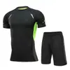 Camiseta masculina preta justa de seda gelada secagem rápida fitness manga curta verão esportiva top elástico para corrida treino slim fit