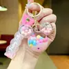 Llavero de Frijol Rosa Estrella Luna Corazón Femenino Botella de Arena Movediza Colgante de Paleta Decoración de Mochila para Pareja Venta al por Mayor