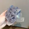 Diadema de Organza con Lentejuelas Finas y Perlas Rosadas para Mujer, Cuerda para Cola de Caballo Baja, Accesorio para el Cabello de Tela Suave y Elegante para el Uso Diario