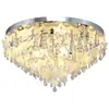Luminária de teto em cristal K9 para sala de estar, luxo leve francês com toque de alta qualidade, design de arte em concha, conjunto de 6 peças, luminária elegante para sala de jantar, aço inoxidável e ferro