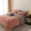 Conjunto de Cuatro Piezas de Forro Polar para Bebé de Alto Gramaje Clase A Estilo Minimalista Color Sólido Bicolor Dormir Desnudo Antiestático Forro Polar para Bebé Conjunto Cálido