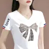 Camiseta de manga corta con excedente de comercio exterior transfronterizo para madres de mediana edad, top de verano para mujer, holgado y adelgazante