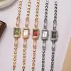 Nuevo Reloj de Cuarzo para Mujer con Incrustaciones de Cristal Cuadrado, Reloj de Moda de Lujo Ligero, Broche Pequeño, Correa de Aleación, Reloj Simple de Moda