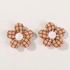 Estilo Chanel tela de relleno de algodón con lunares marrón leche flor tridimensional accesorios para manualidades accesorios para el cabello cuerda para el cabello material de pasador venta al por mayor