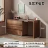 Conjunto Vintage de Toucador e Cômoda Estilo Francês 2026 Novo Modelo para Quarto Principal, Mesa de Toucador de Madeira Maciça com Armário