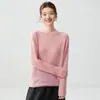 %Cachemira%Seda de Morera Cuello Redondo Cachemira Suave y Delicada para Mujer Tejido Hueco Suéter de Terciopelo Versátil Top Básico