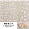 Redanco5D Em relevo Ins Popular Adesivos para Nail Art Laço de Tule Branco Decalques Tridimensionais para Unhas He1751