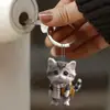 Novo cross-border bonito gato acrílico material carro plano pendurado mochila acessórios decoração casa decoração