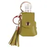 Estuche de cuero para desinfectante de manos transfronterizo conveniente borla llavero de spray botella vacía de spray de agua desinfectante colgante de estuche de cuero