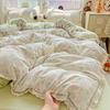 Conjunto de Cama de Fio de Camada Dupla de Quatro Peças Capa de Edredom de Algodão Puro Capa de Edredom Cama Lençóis Solteiro Dormitório Conjunto de Três Peças 4