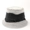 Sombrero de Pescador de Mezclilla Degradado Estilo Coreano para Mujer Estilo Japonés Retro Moda Lavado Rojo Sombrero de Cubo Protector Solar
