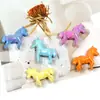 Bestseller do Ano do Cavalo: Miçangas Acrílicas de Pônei Arco-Íris com Revestimento UV, Miçangas 3D para Chaveiro, Colar, Alça de Celular, Acessórios